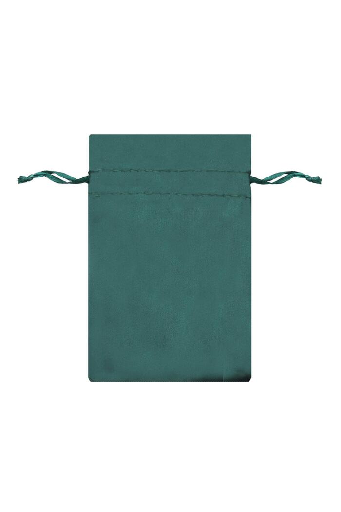 Bolsas de satín para joyas- Pequeña verde pavo real Poliéster 